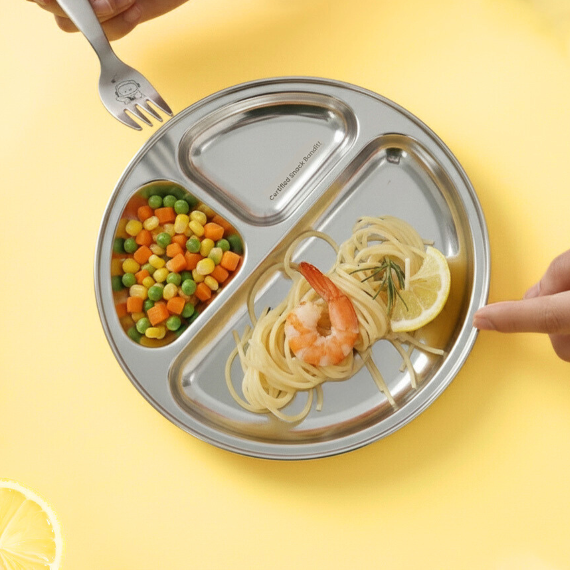 3 Compartment Stainless steel Wheel Plate - Rocky