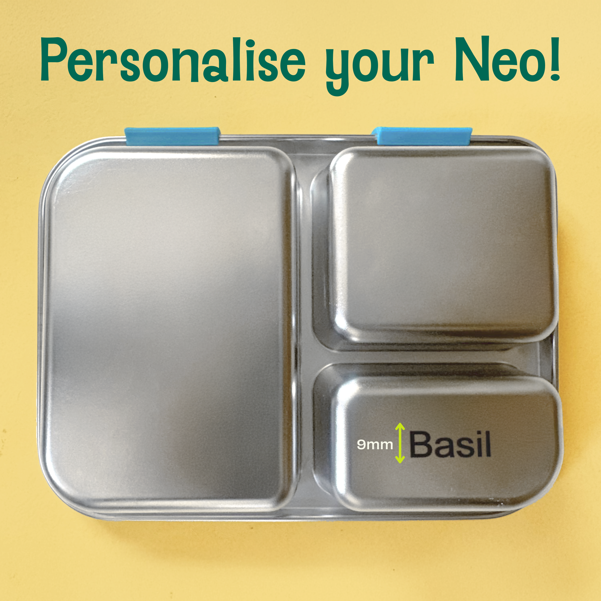 3 Compartment Easy open-close Lunchbox - Aqua Mist