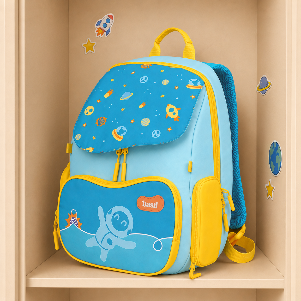 School backpack for Grades 1 to 5 with 4 spacious compartments - Super Swoosh