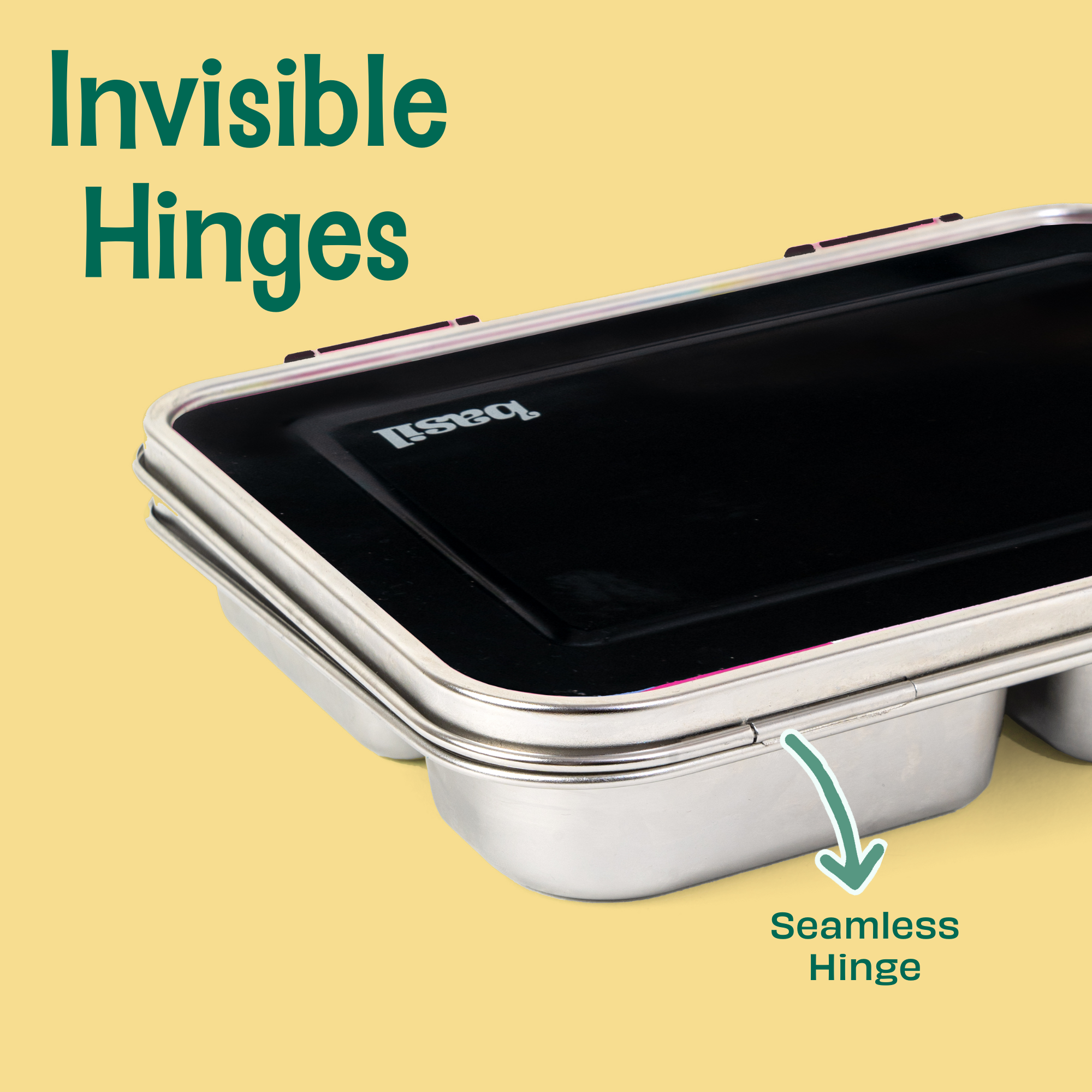 3 Compartment Easy open-close Lunchbox - Grey Classic