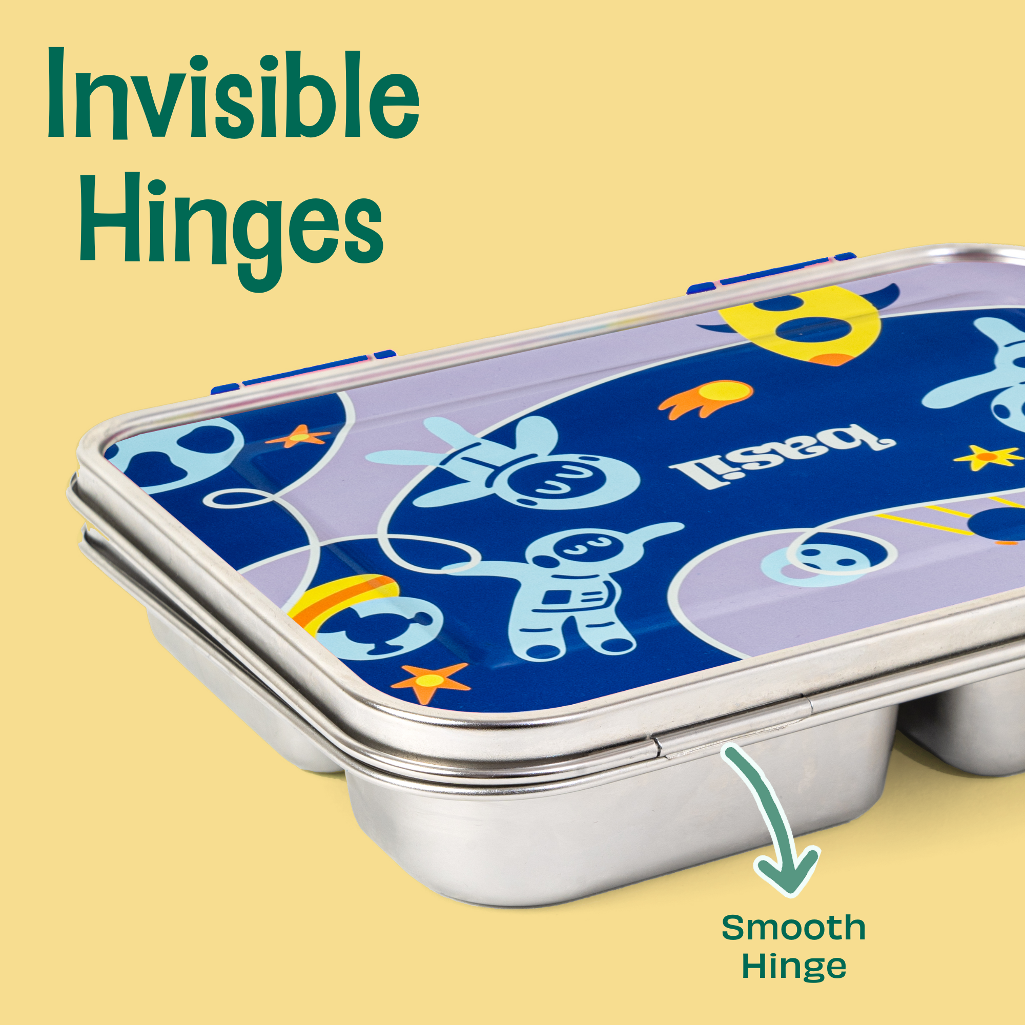 3 Compartment Easy open-close Lunchbox - Aqua Mist