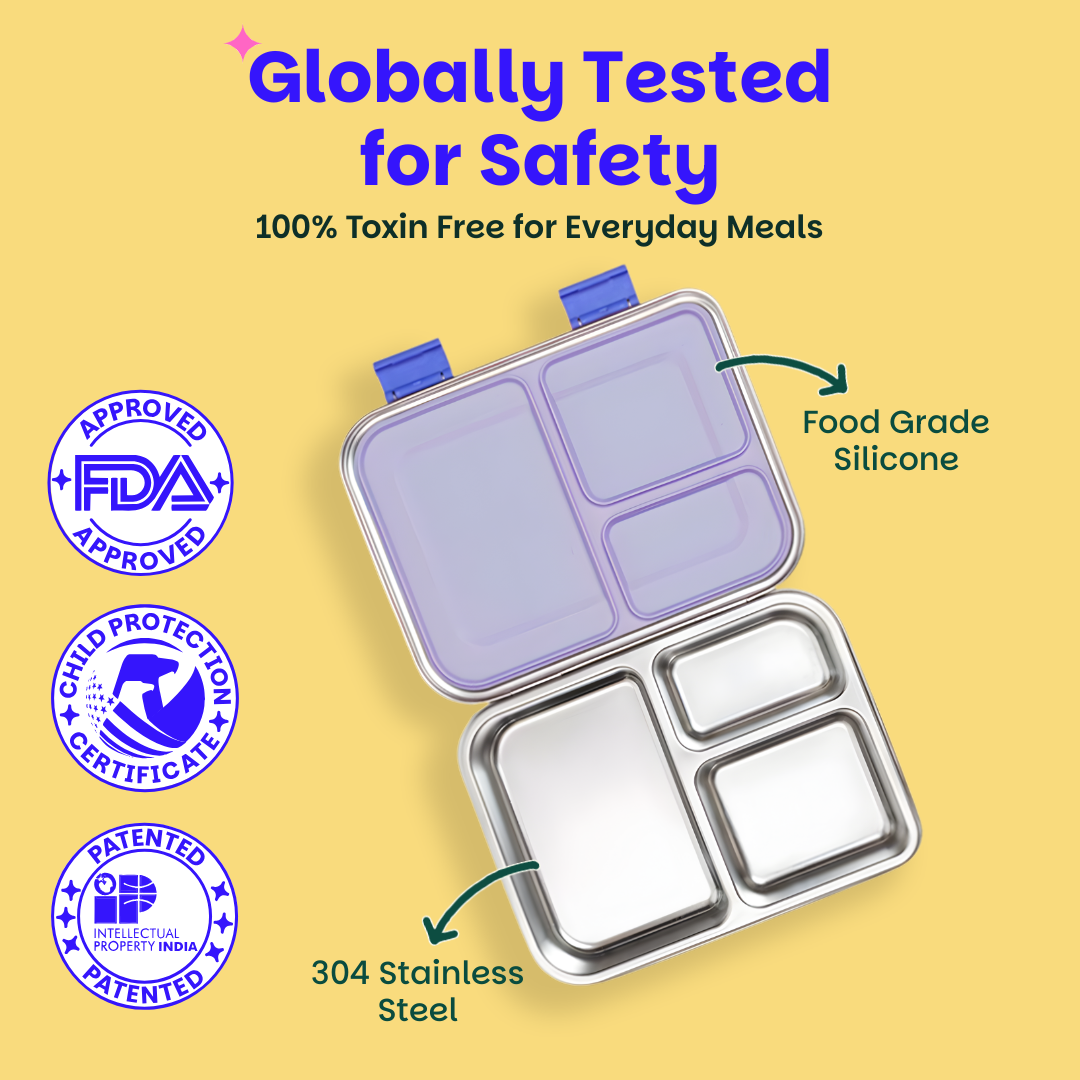 3 Compartment easy open-close Lunchbox - Super Swoosh