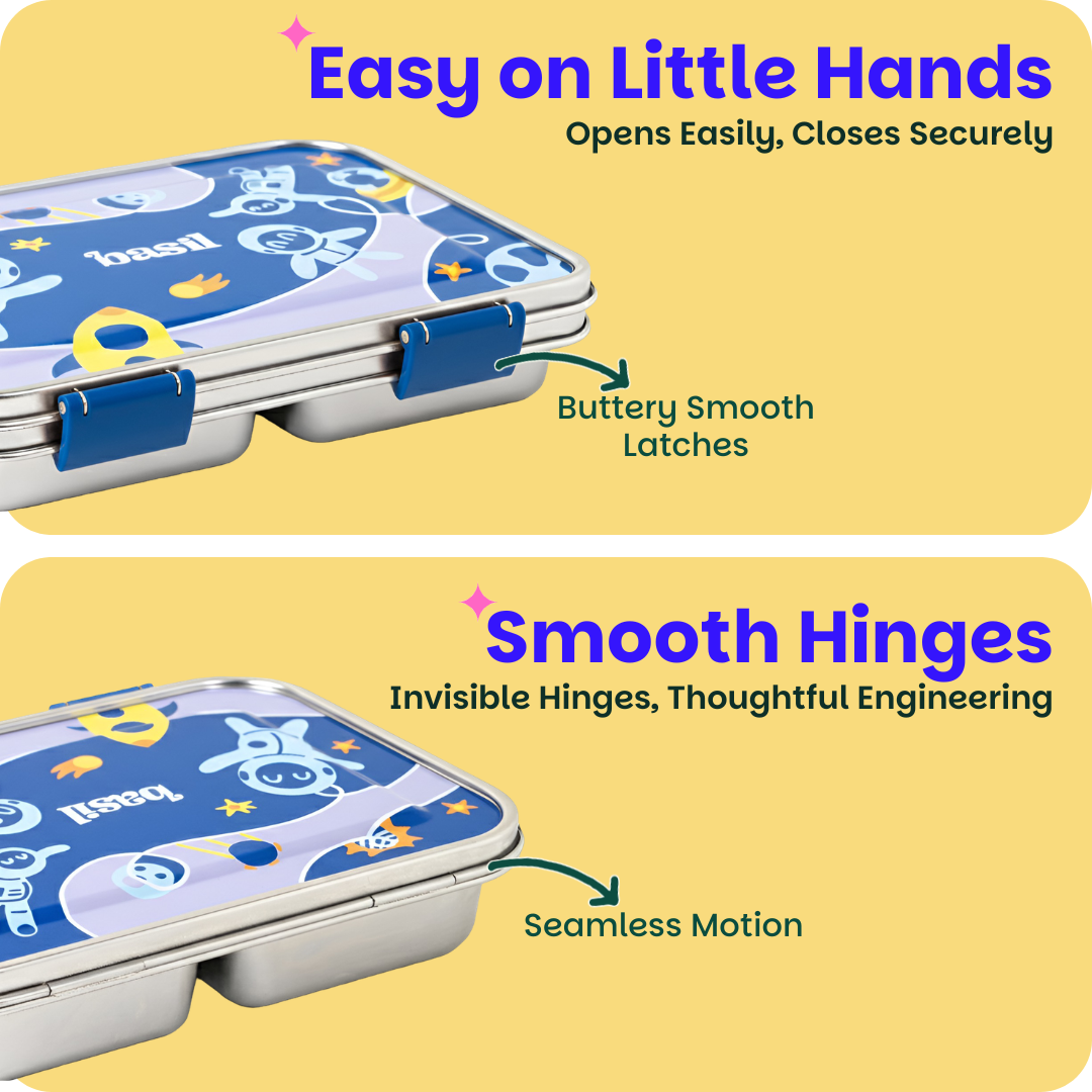 3 Compartment easy open-close Lunchbox - Super Swoosh