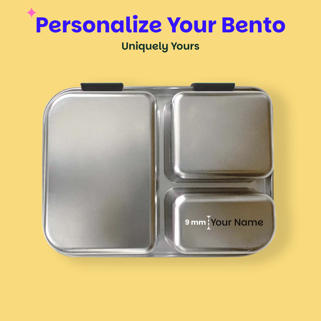 3 Compartment easy open-close Lunchbox - Black