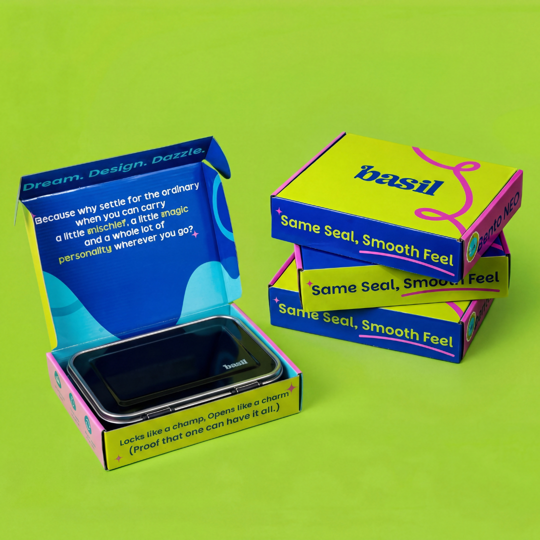 3 Compartment easy open-close Lunchbox - Black