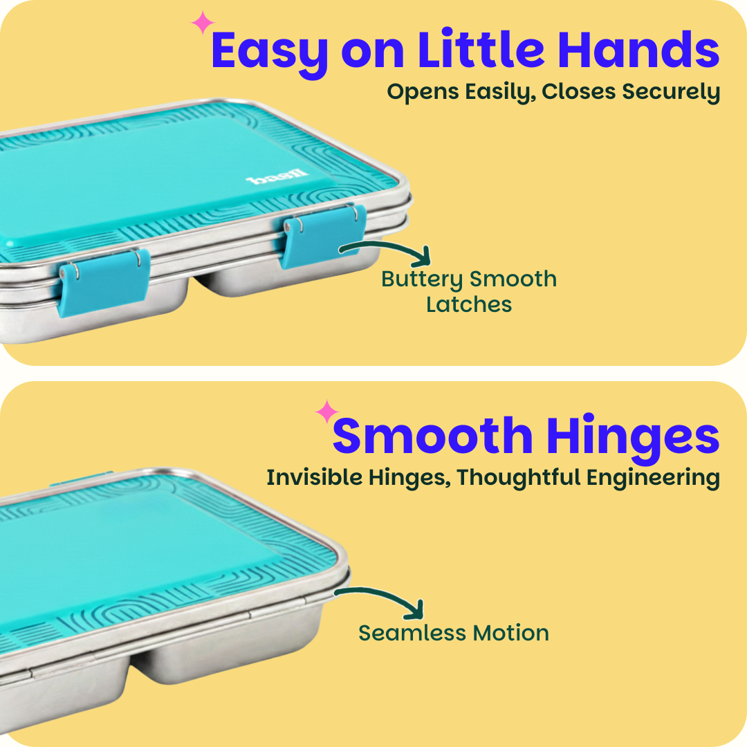 3 Compartment easy open-close Lunchbox - Teal
