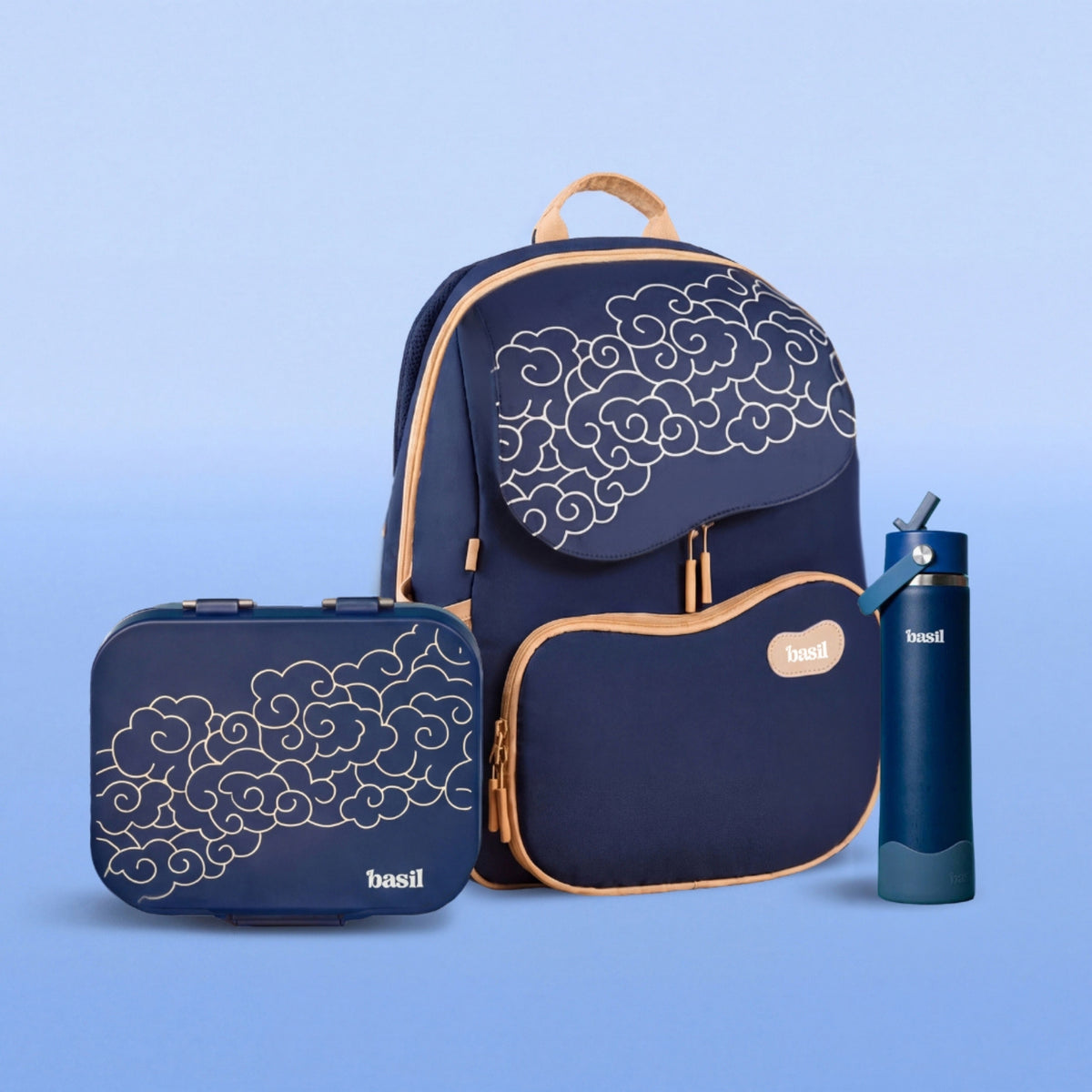 School backpack for Grades 1 to 5 with 4 spacious compartments - Midnight Sora