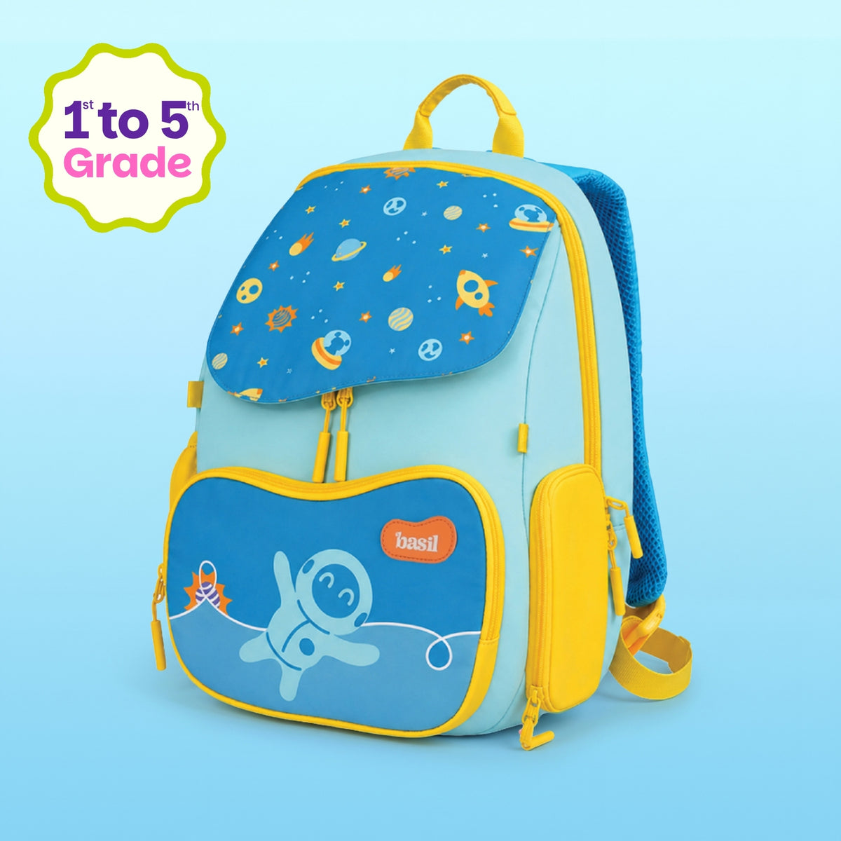 School backpack for Grades 1 to 5 with 4 spacious compartments - Super Swoosh