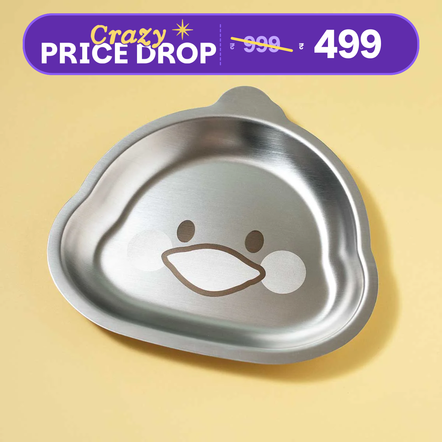 Stainless steel Tot Plate - Duck