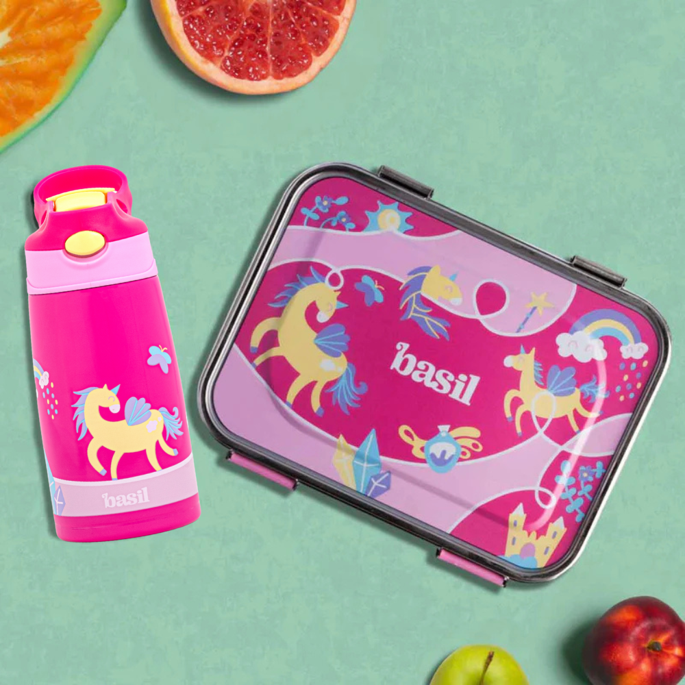 Set of 2 Bento box & 430 ml Sipper - Pixie Dash