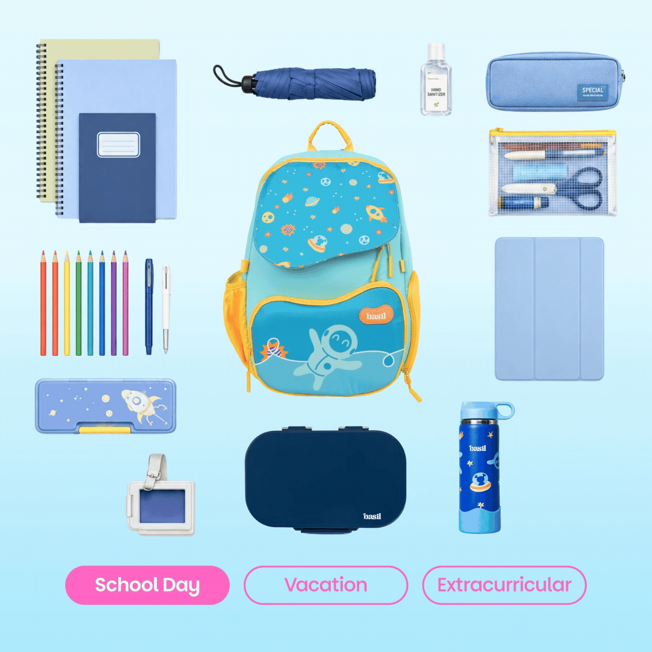 School backpack for Grades 1 to 5 with 4 spacious compartments - Super Swoosh