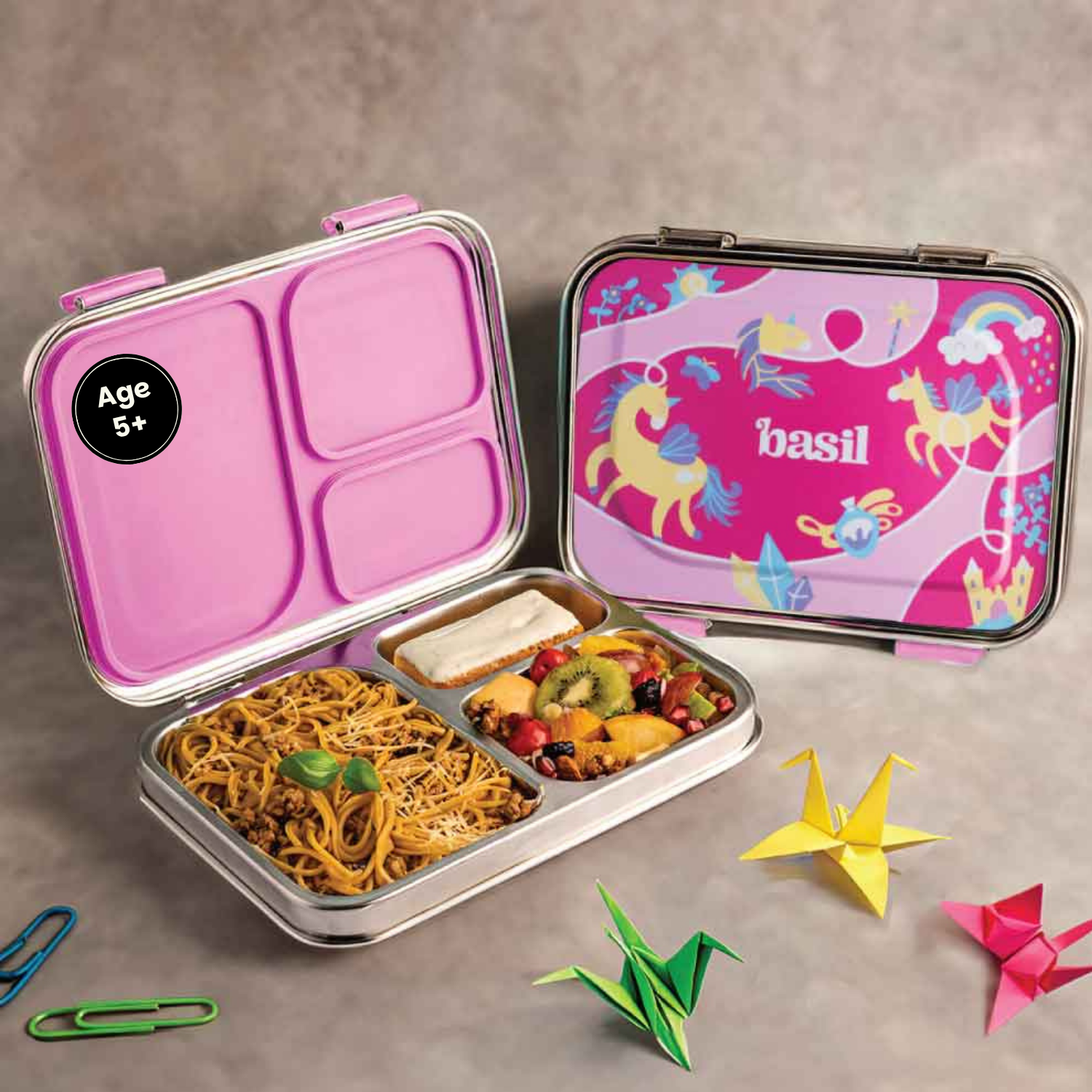 3 Compartment Stainless steel Bento box - Pixie Dash