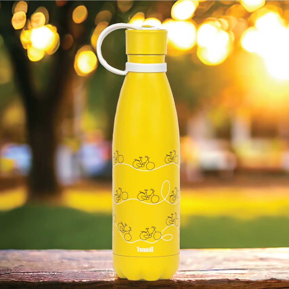 500 ml Insulated Stainless steel Bottle - Yellow Bicycle