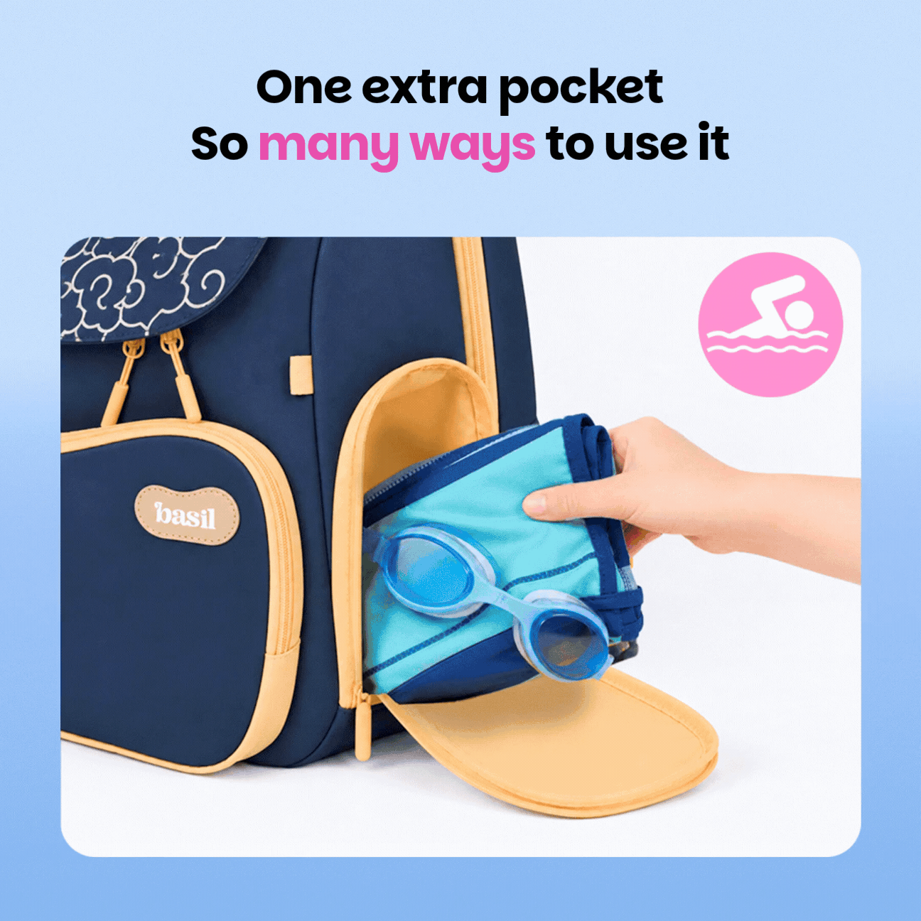 School backpack for Grades 1 to 5 with 4 spacious compartments - Midnight Sora