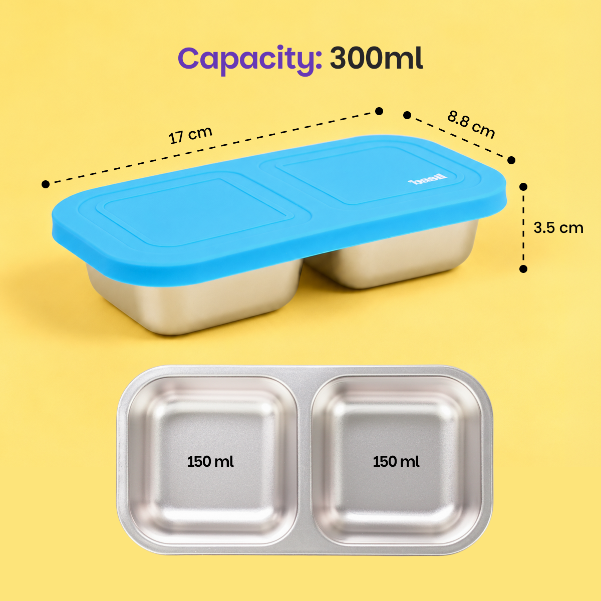 Snack Mate 2 Section Container - Classic Blue