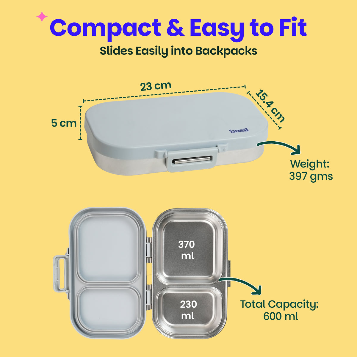 Bento Ace 2 C Lunch Box - Classic Grey