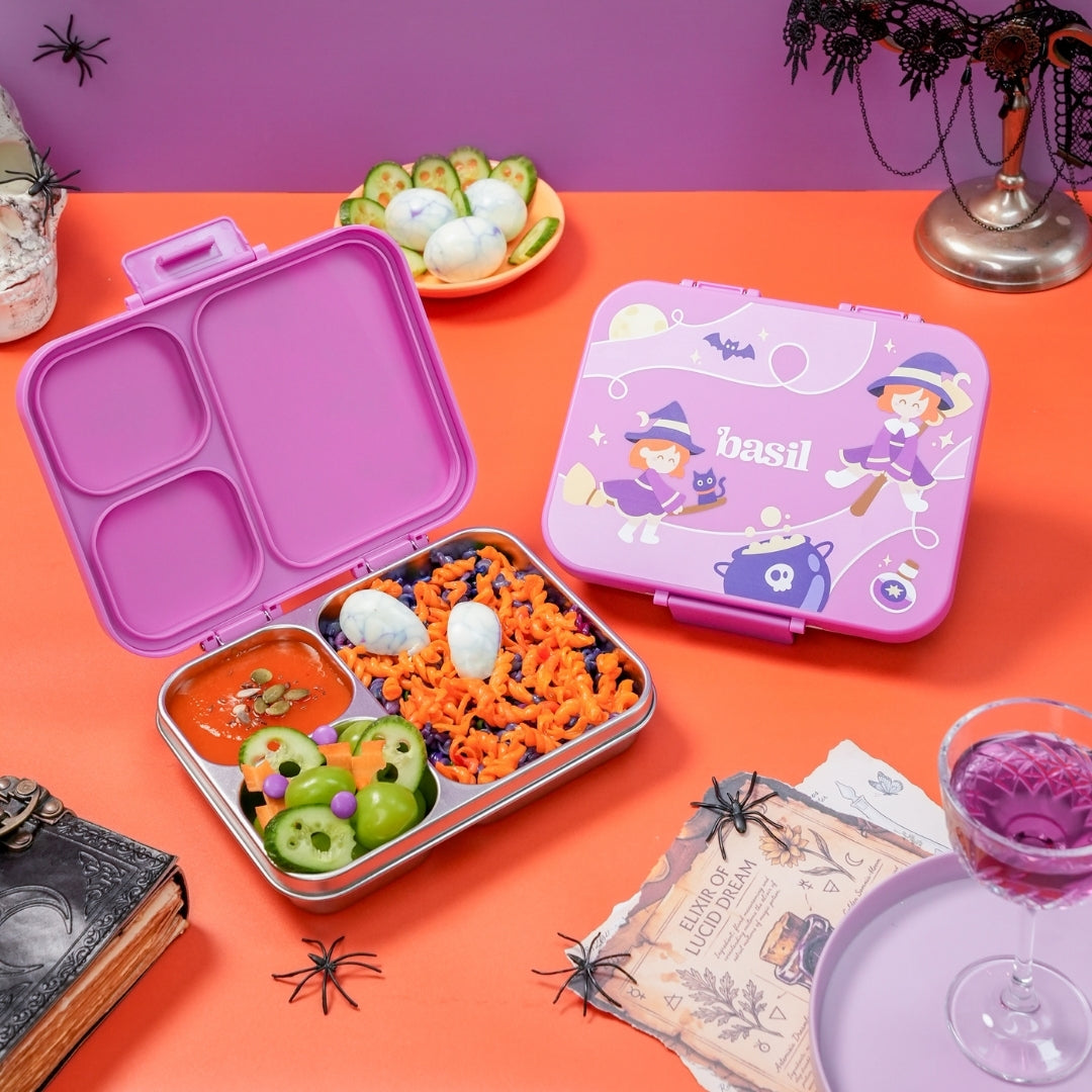 3 Compartment Stainless Steel Lunchbox with Plastic Lid - Luna Lark