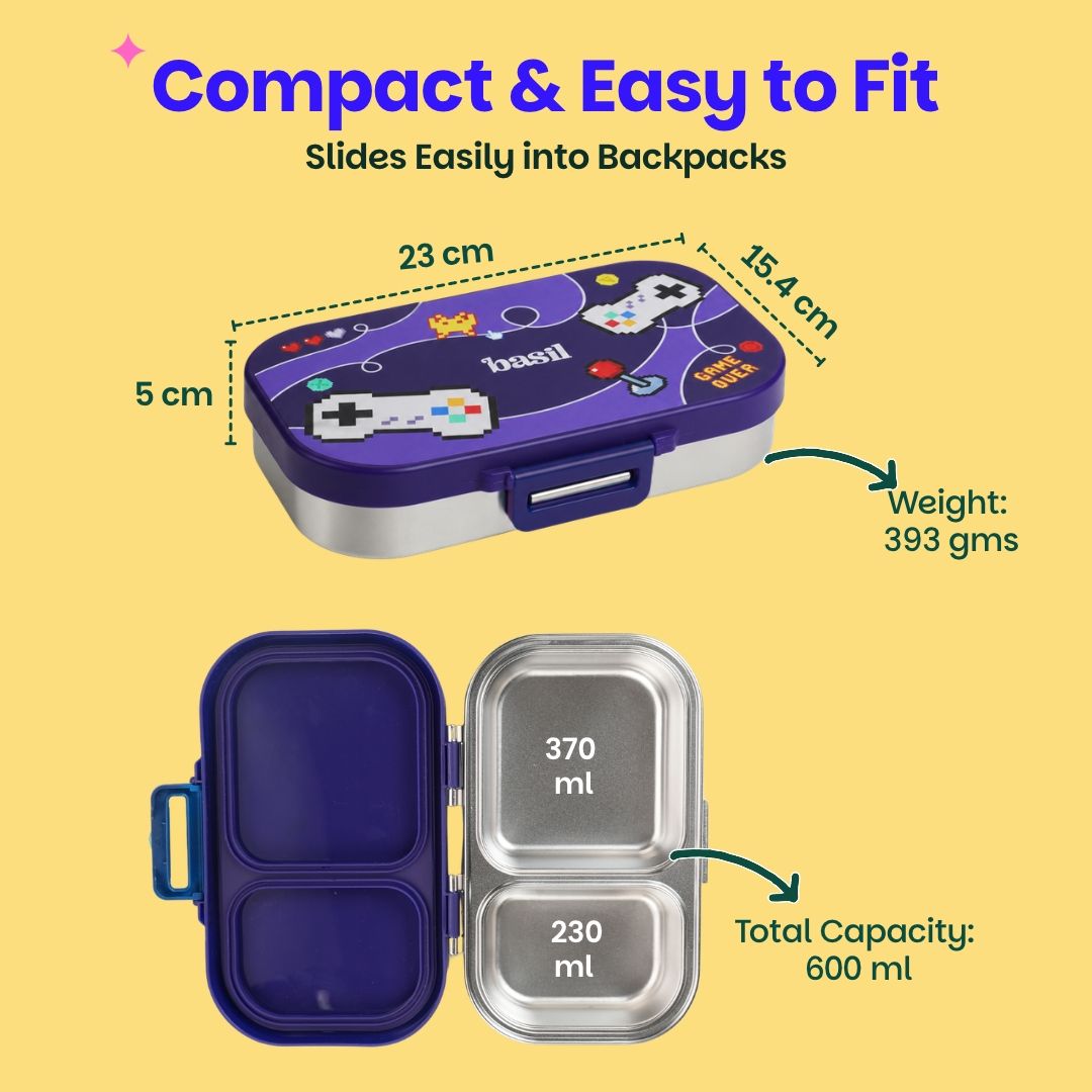 Bento Ace 2 Section Lunch Box - Pixel Rush