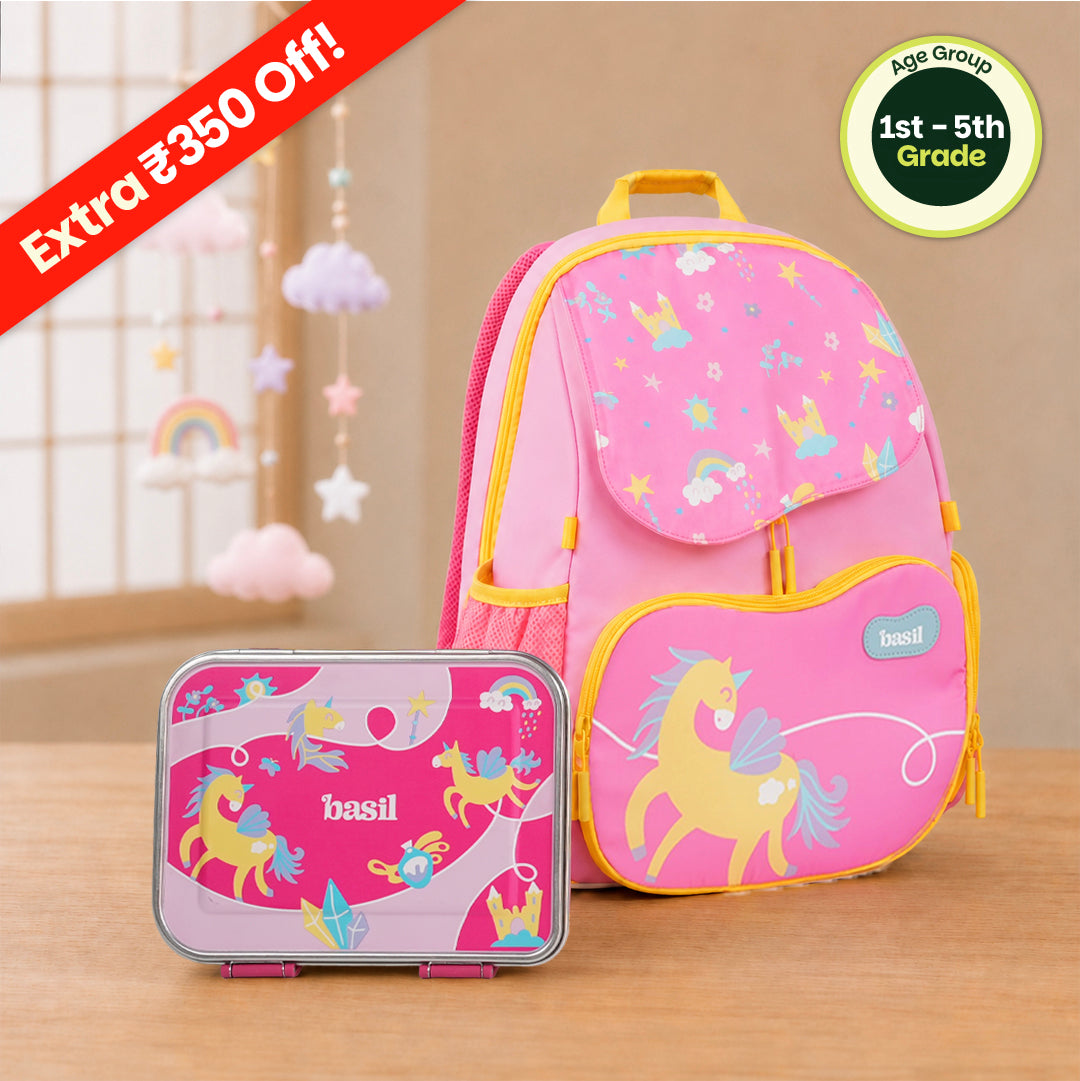 School Combo - Set of Bag & Lunchbox Pixie Dash