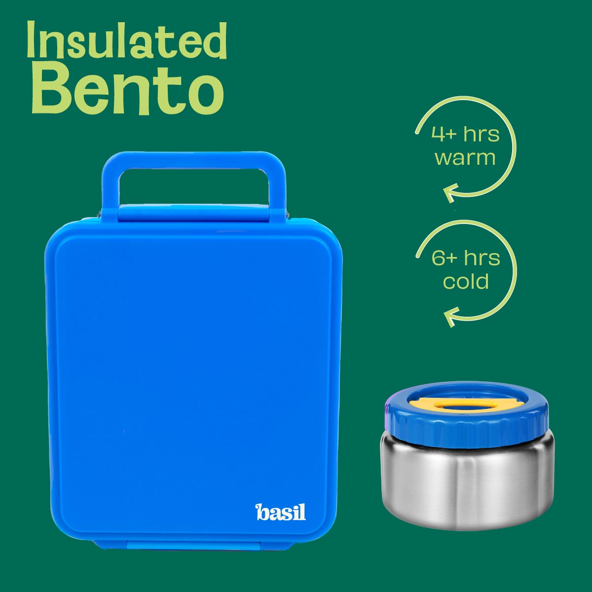 4 Compartment Bento box with Insulated jar - Blue