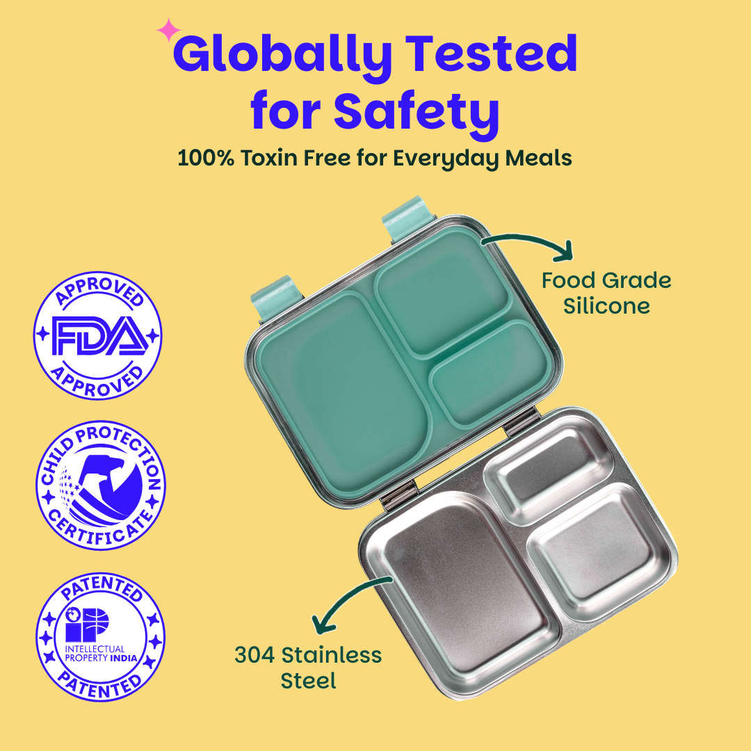 3 Compartment Stainless steel Lunchbox - Hocus Docus