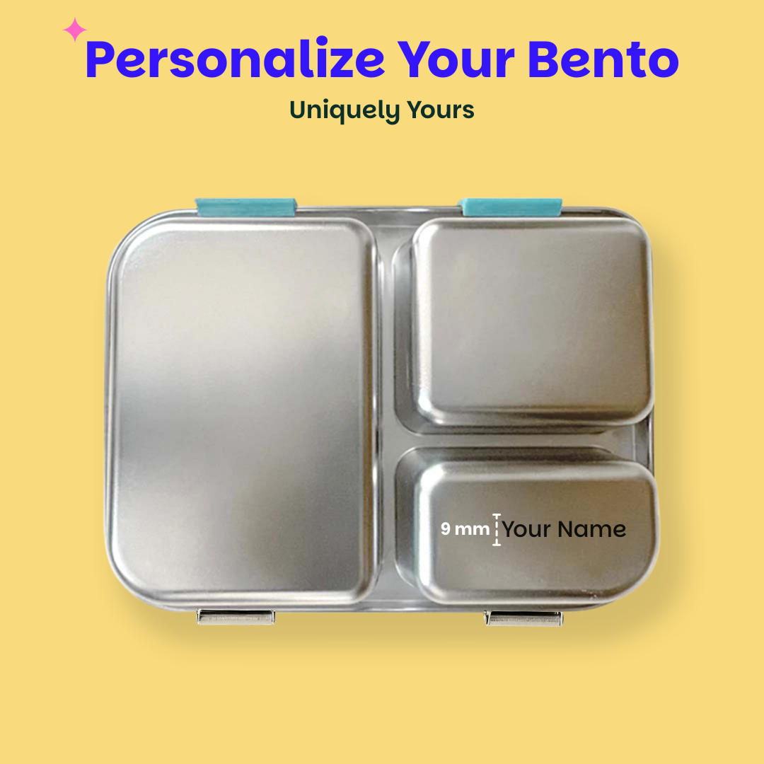 3 Compartment Stainless steel Lunchbox - Aqua Mist
