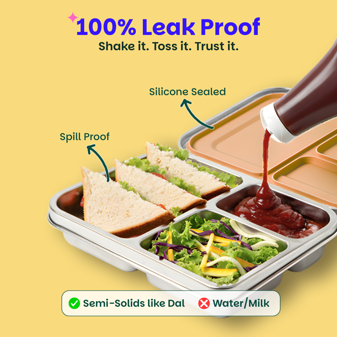 3 Compartment Stainless steel Lunchbox - Cloud Hopper