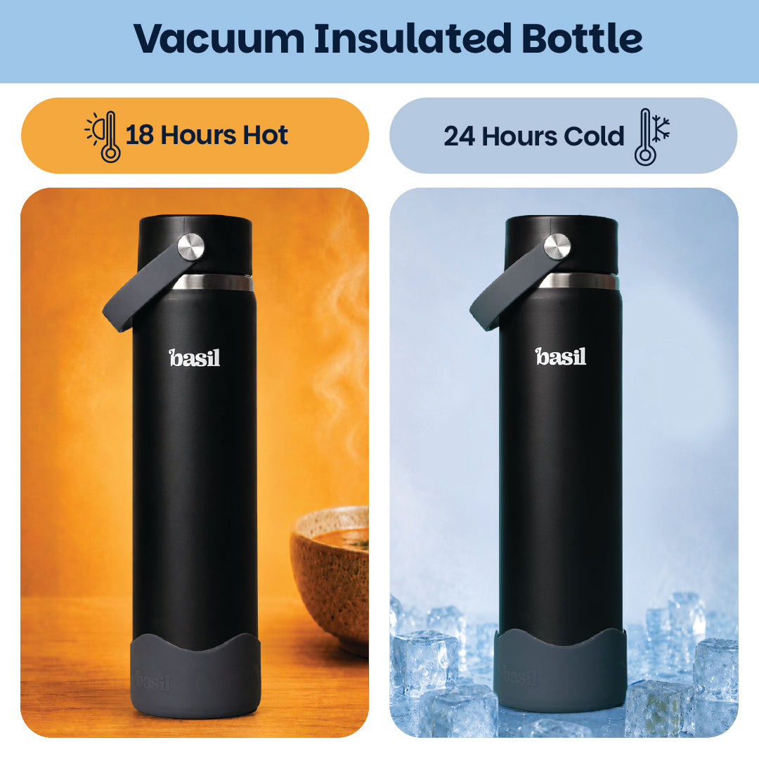 Insulated Stainless steel Sipper with Carry Handle - Classic Black