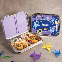 3 Compartment Stainless steel Bento box - Super Swoosh