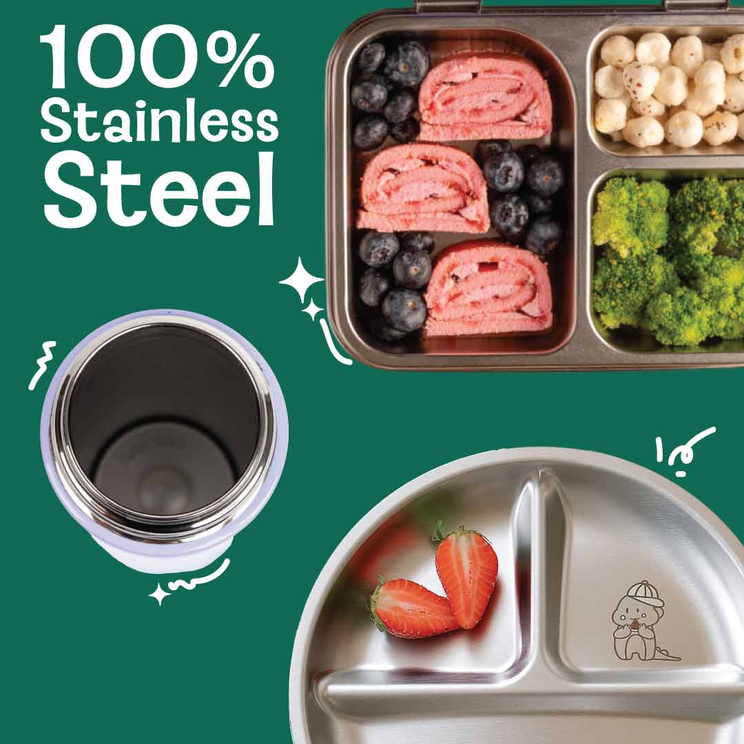 Set of 3 Bento box, Sipper & Plate - Hocus Docus