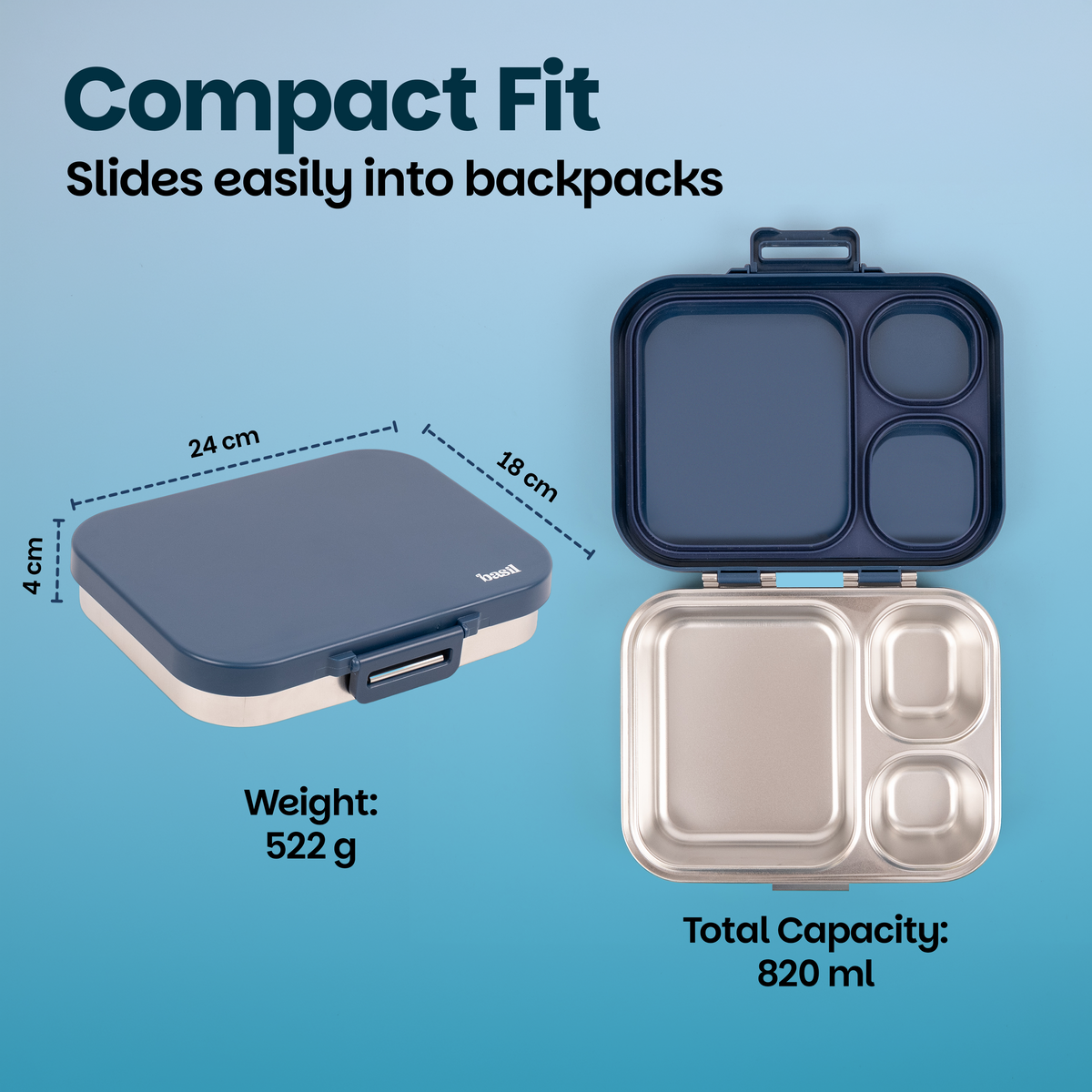 Bento Select 3 C Lunch Box - Classic Blue