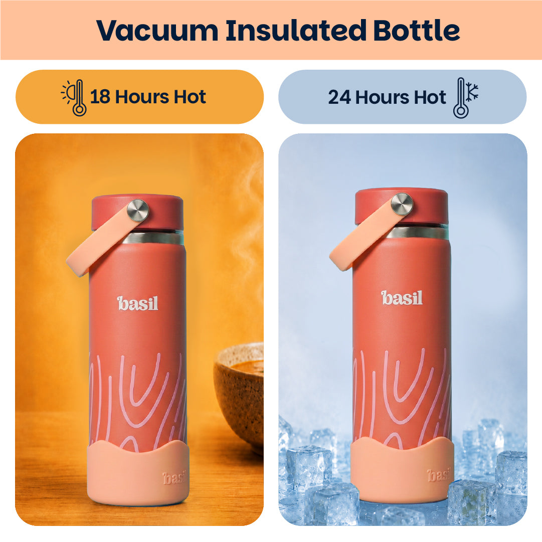 School Combo- Set of Water Bottle and Lunch Box Coral Swirl