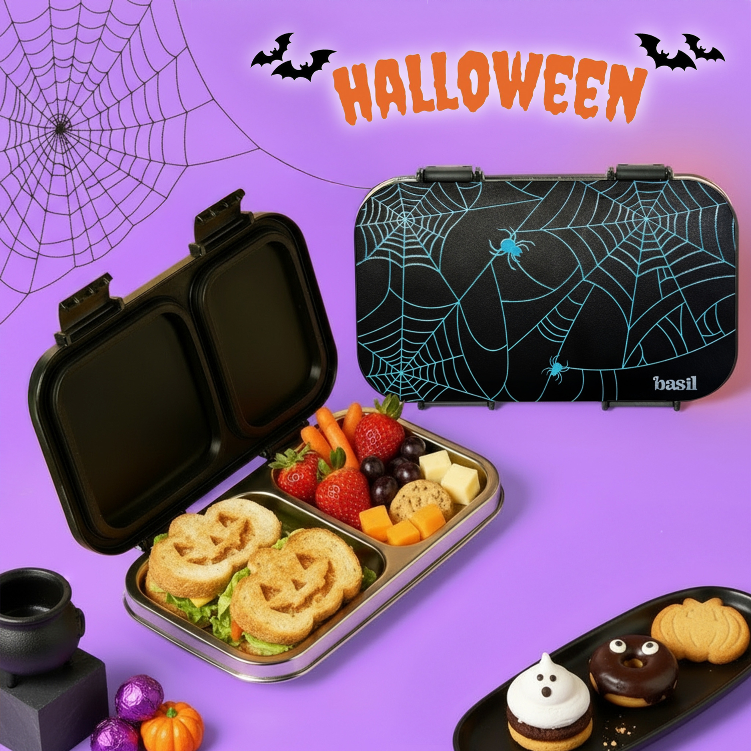 2 Compartment Stainless steel with Plastic Lid - Creepy Crawl