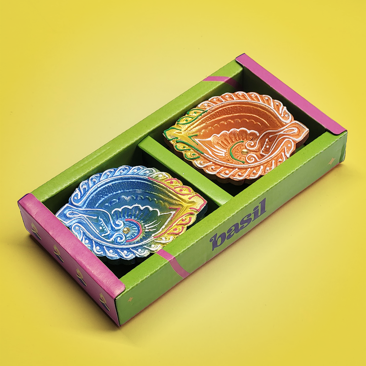 Basil Diwali Hamper- Diya- Set of 2