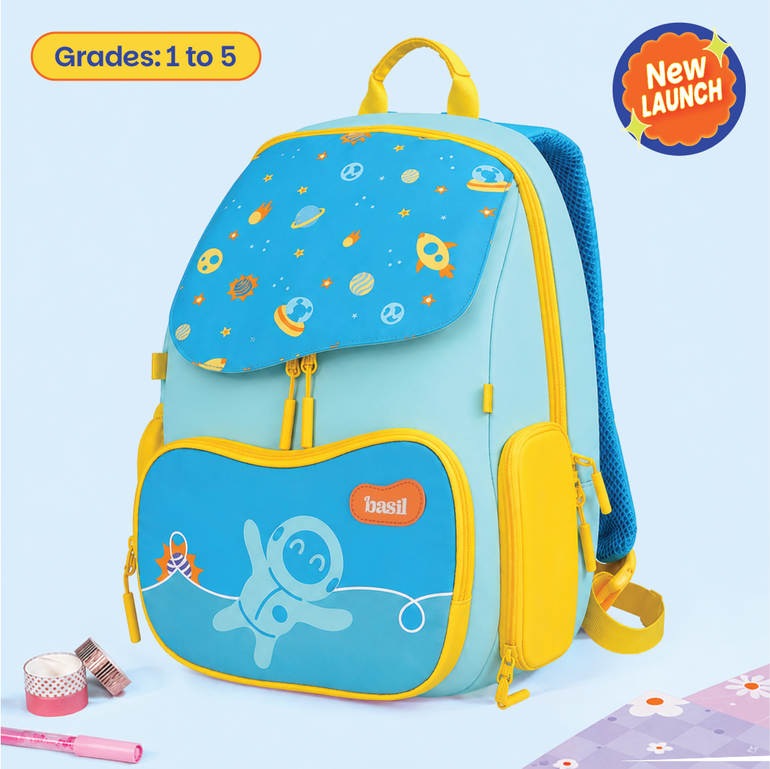 School backpack for Grades 1 to 5 with 4 spacious compartments - Super Swoosh