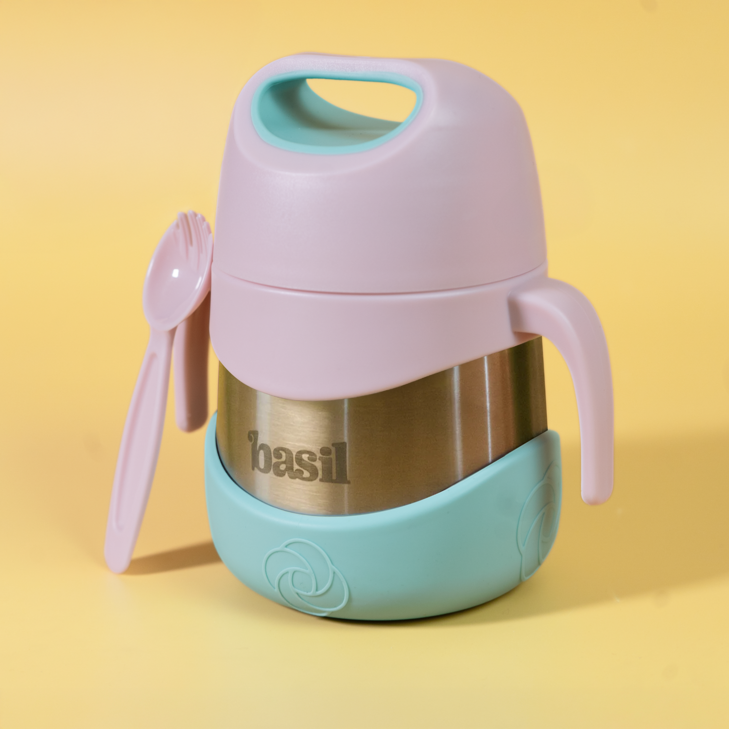 Insulated Jar with Carry handle & Spork - Guava