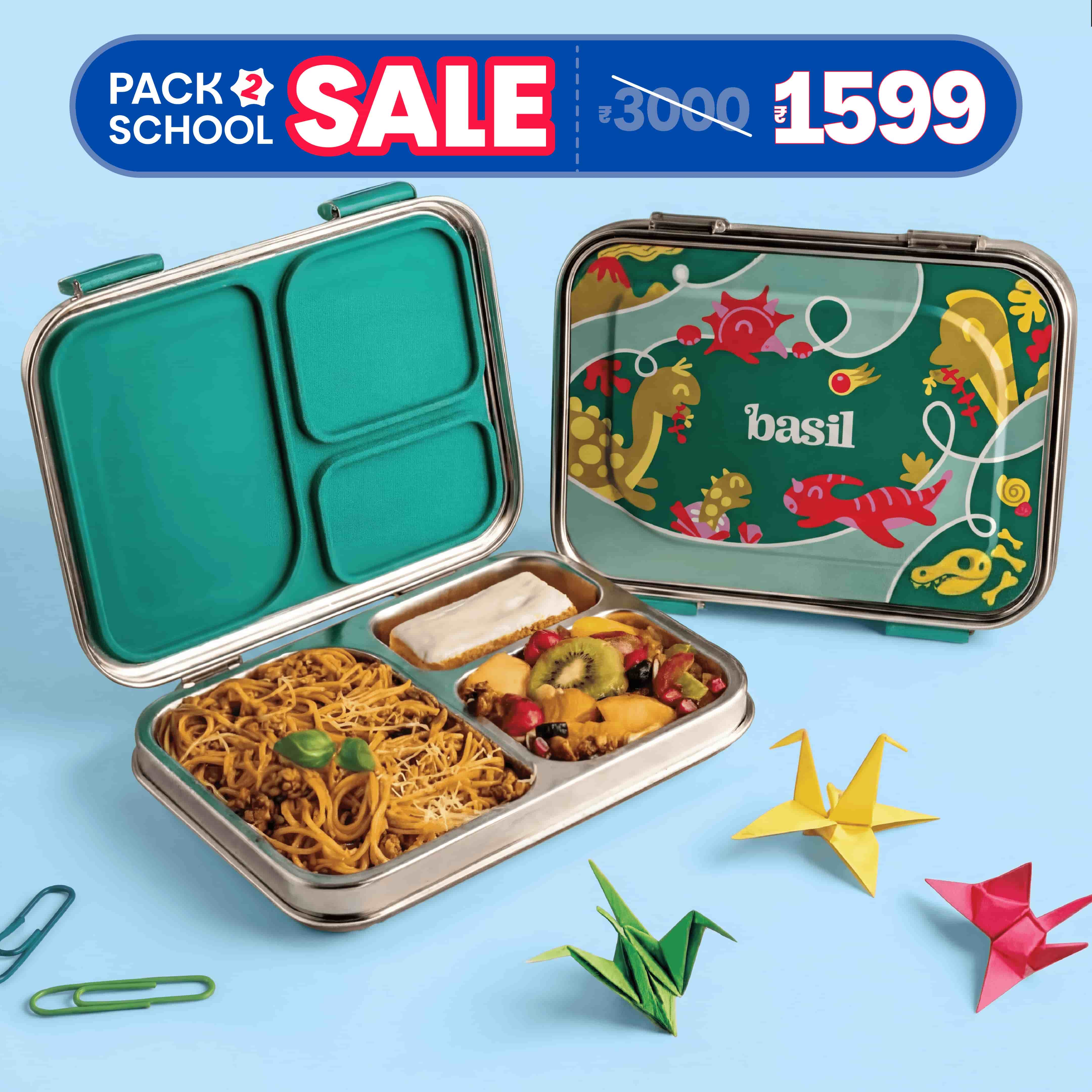 3 Compartment Stainless steel Lunchbox - Hocus Docus
