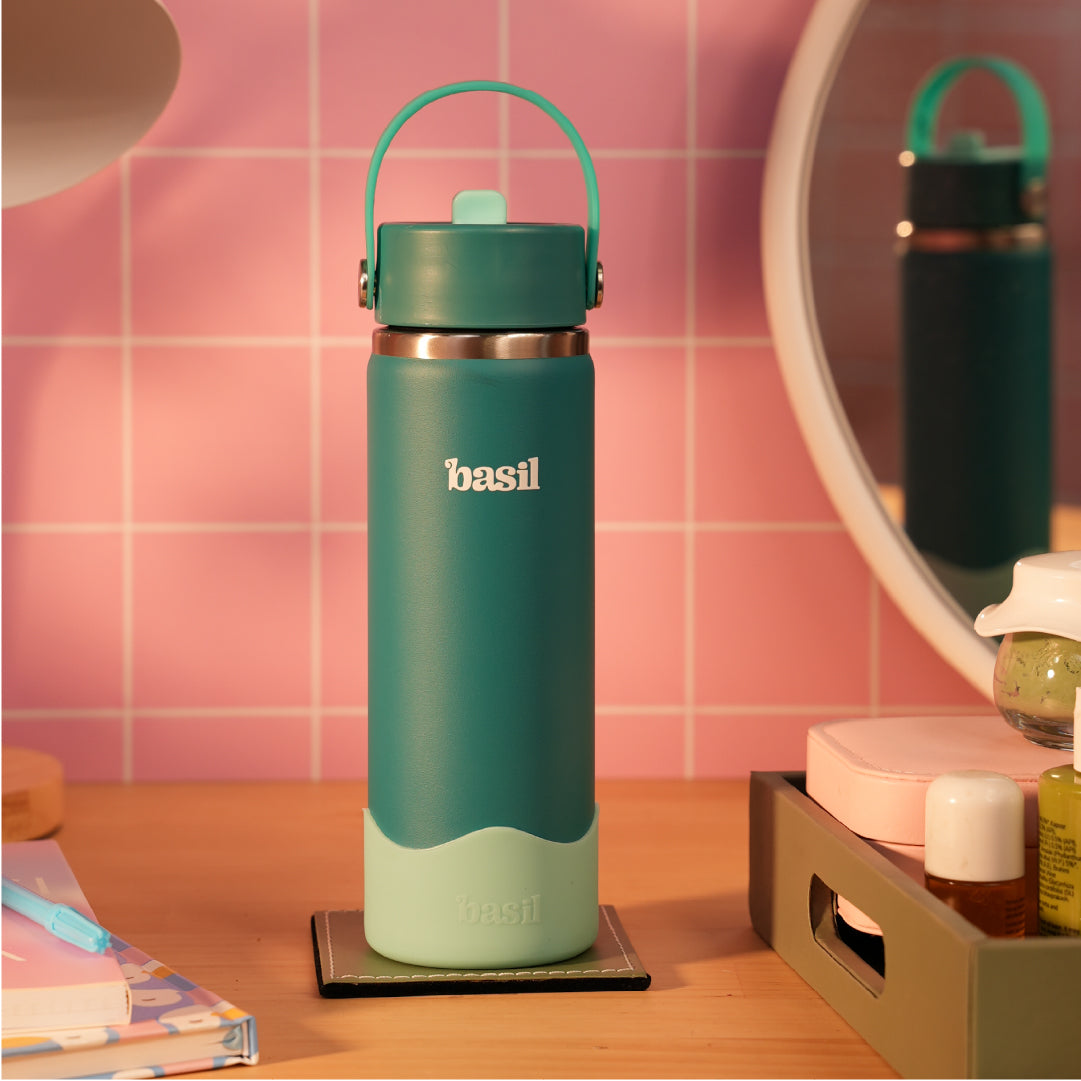 Insulated Stainless steel Sipper with Carry Handle - Classic Jade
