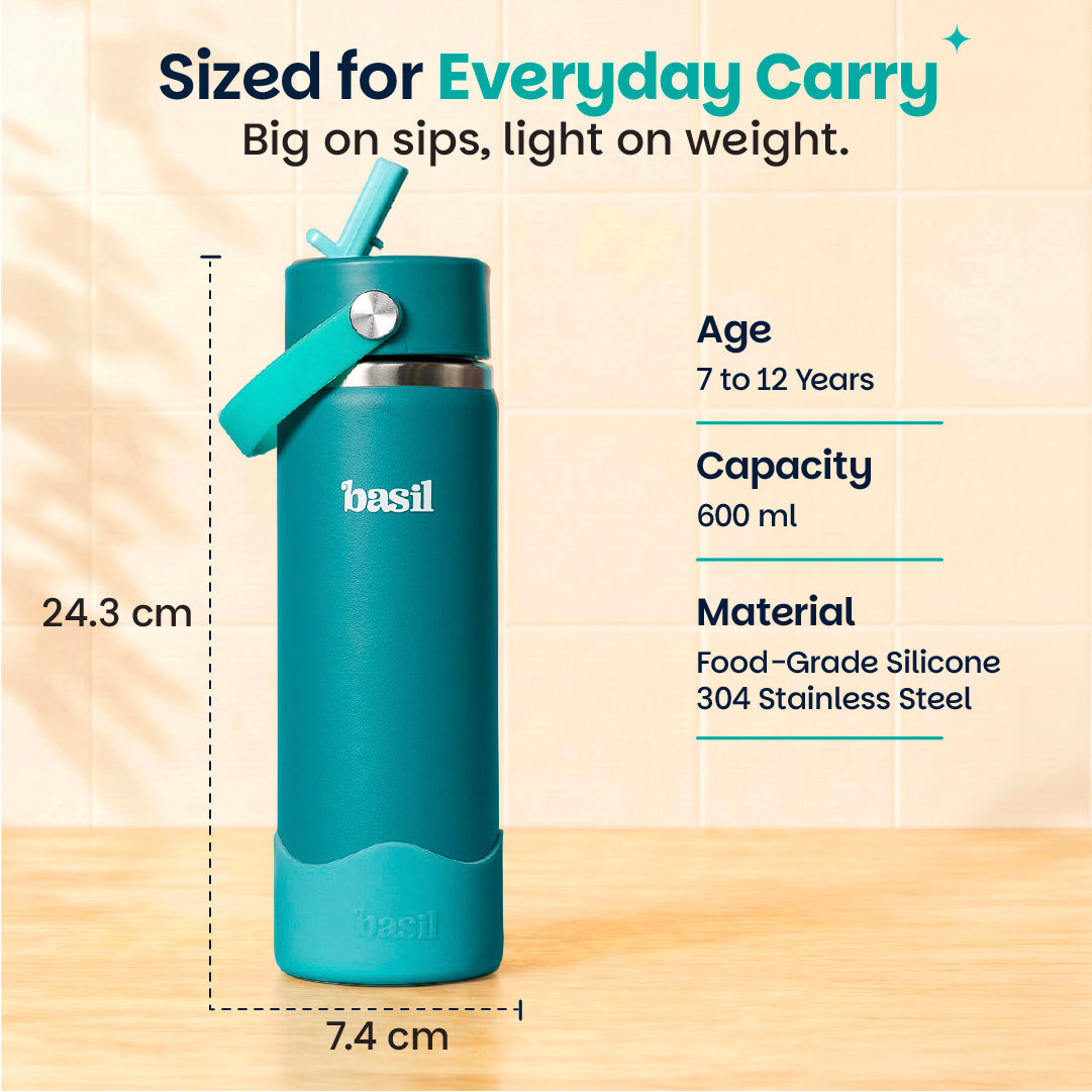 Insulated Stainless steel Sipper with Carry Handle - Classic Jade