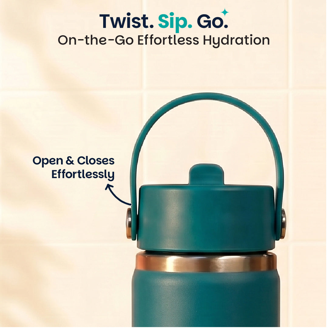 Insulated Stainless steel Sipper with Carry Handle - Classic Jade