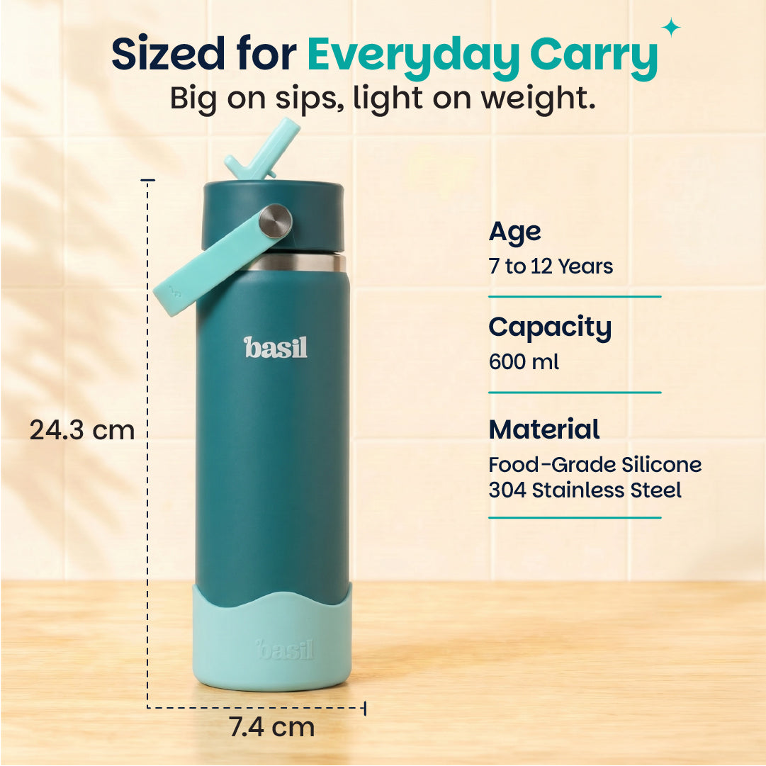 Insulated Stainless steel Sipper with Carry Handle - Classic Jade