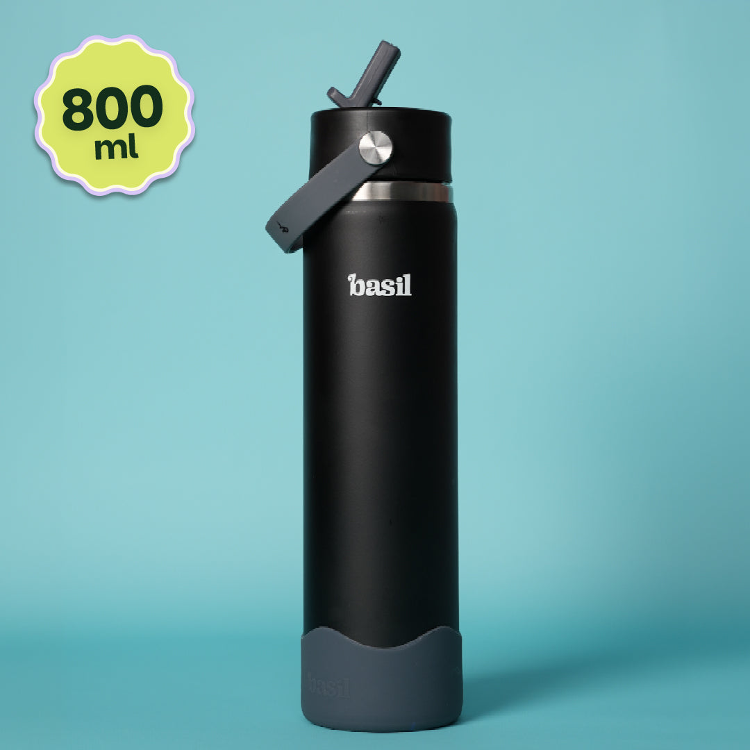 Insulated Stainless steel Sipper with Carry Handle - Classic Black