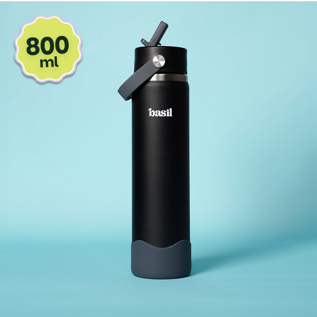 Insulated Stainless steel Sipper with Carry Handle - Classic Black