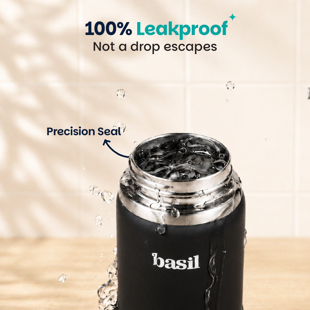 Insulated Stainless steel Sipper with Carry Handle - Classic Black