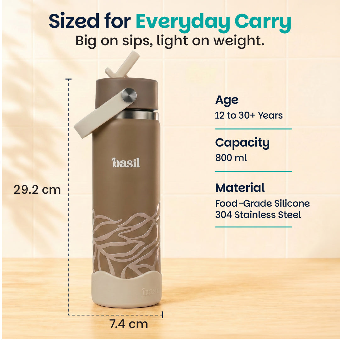 Insulated Stainless steel Sipper with Carry Handle - Classic Dune