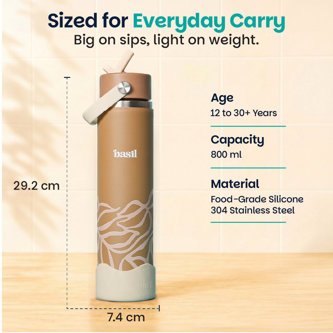 Insulated Stainless steel Sipper with Carry Handle - Classic Dune