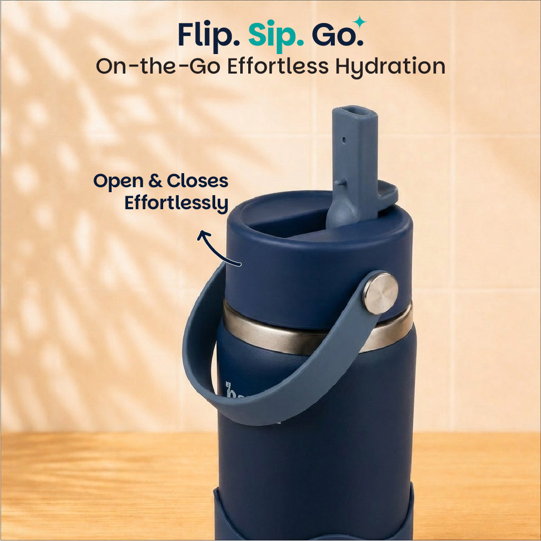 Insulated Stainless steel Sipper with Carry Handle - Classic Navy