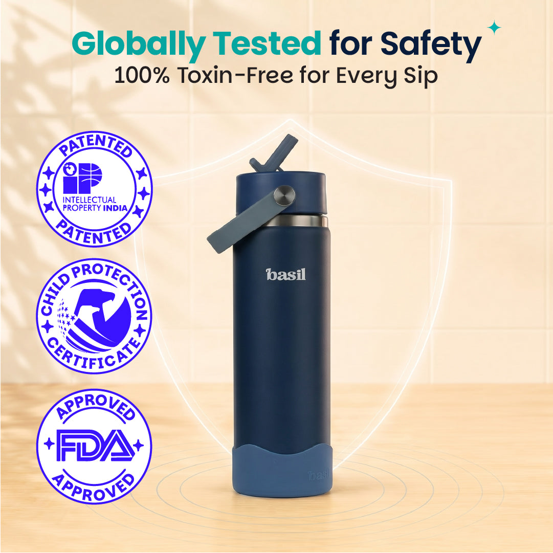 Insulated Stainless steel Sipper with Carry Handle - Classic Navy