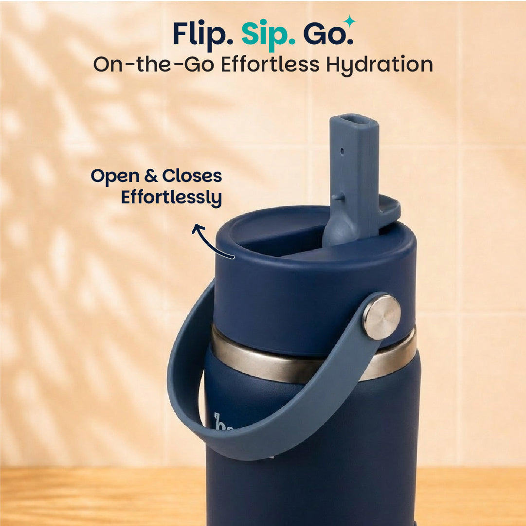 Insulated Stainless steel Sipper with Carry Handle - Classic Navy