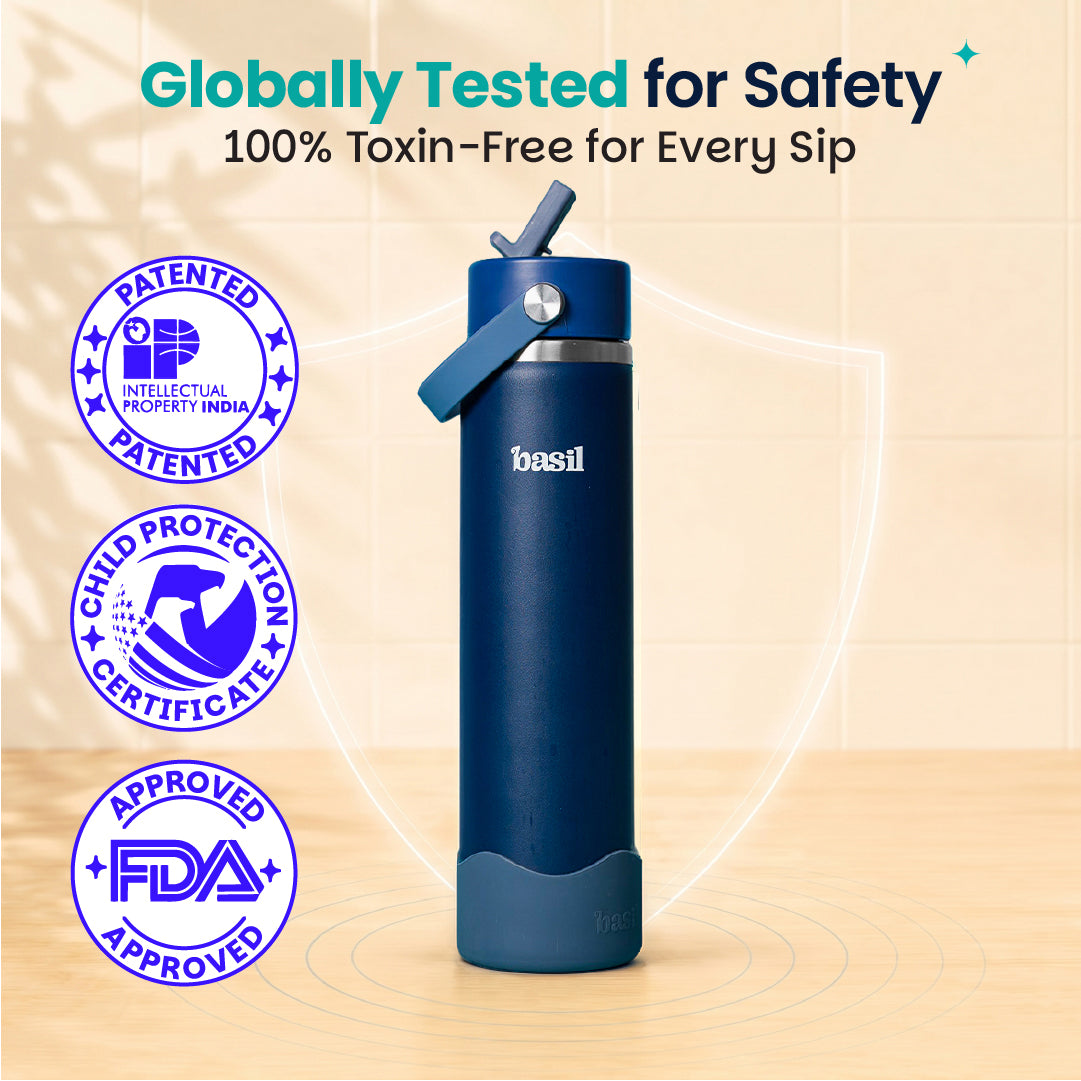 Insulated Stainless steel Sipper with Carry Handle - Classic Navy
